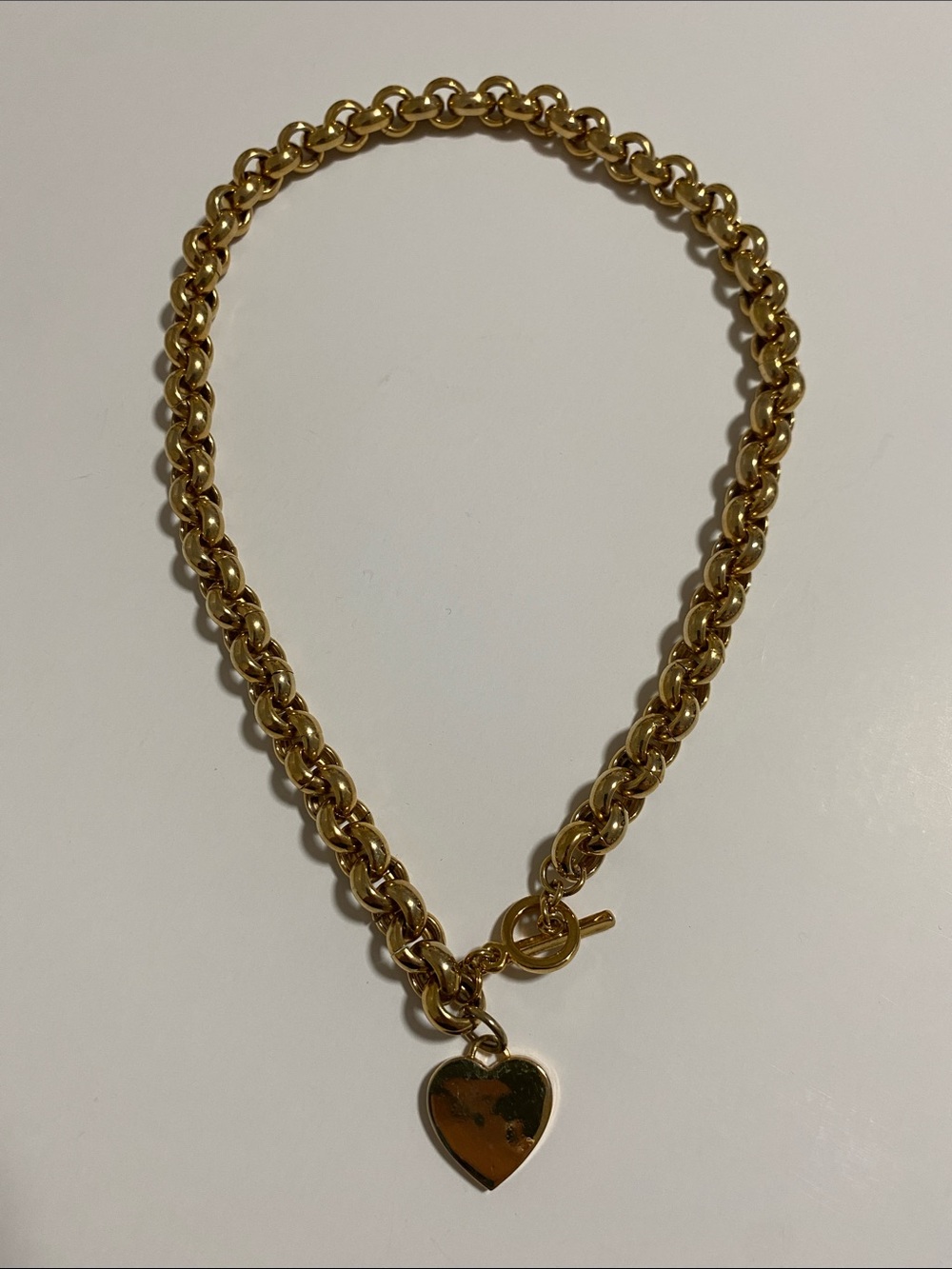Gold Heart Charm Chain Necklace - Women Jewelry
